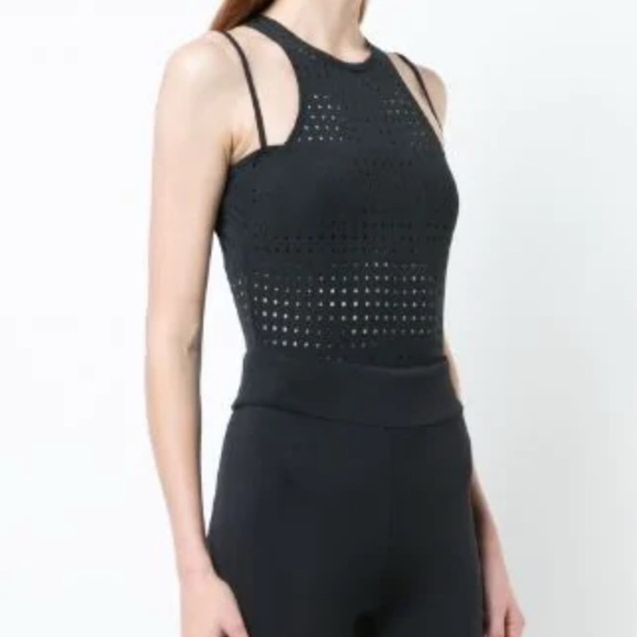 Cushnie et Ochs Black Violette Perforated Bodysuit Sz S - Picture 2 of 16